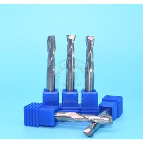 6mm shank-1PCS-CNC solid carbide wood tool,milling cutter,woodworking insert router bit,MDF,PVC,Acrylic,2 flutes end mill