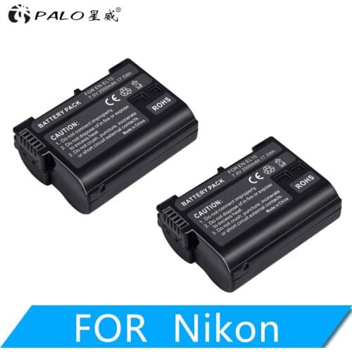 PALO 2PCS 7.0V 2500mAh EN-EL15 ENEL15 EL15 camera battery for Nikon DSLR d600 d600 d800 d800e D810e d700 d7100 d7