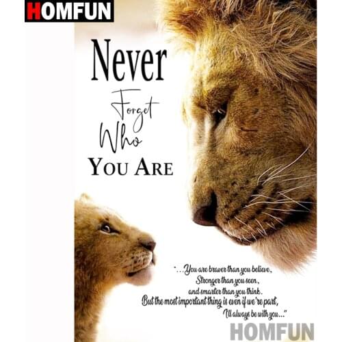 HOMFUN 5D DIY Diamond Embroidery Full Display "Letter lion family" Diamond Painting Square/Round Rhinestones Decor Art A27673
