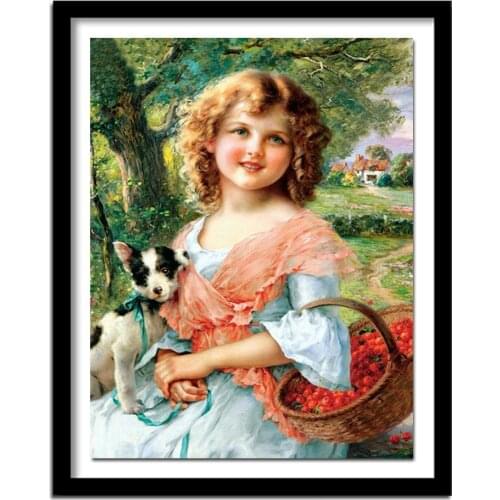 The girl red jujube 5D diamond painting cross stitch crafts needlework diamond square home decor diamond embroidery
