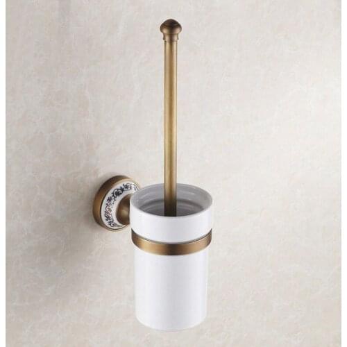 Antique Brass Wall Mounted Toilet Brush Holder Bathroom Hardware Bathroom Accessories