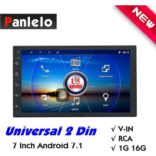 Panlelo 2 Din Andriod Head Unit Android 7.1 Car GPS Navigation 7 inch Touch Screen Quad Core Univeral 2 Din Car Stereo For Nissa
