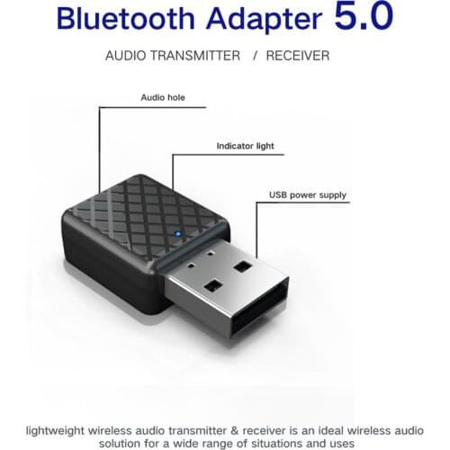 Bluetooth 5.0 Receiver Transmitter 2 IN 1 Real Stereo Bluetooth Wireless Adapter Audio With 3.5MM AUX For Home TV MP3 PC