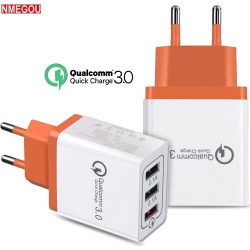 Quick Charge 3.0 Fast 3 Port Usb Charger for IPhone X Xiaomi Mi 8 SE Samsung Galaxy S8 S9 Plus Qc 3.0 Mobile Phone QC3.0 Adapter