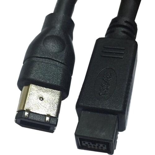 Black IEEE 1394 Firewire 800 to Firewire 400 Cable 9 Pin Male to 6 Pin Male 1.5m 3m 4.5m