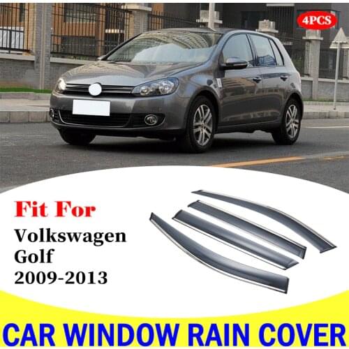 For Volkswagen Golf 2009-2013 car window deflectors wind sun guard rain vent visor cover Rain shield car styling accessories