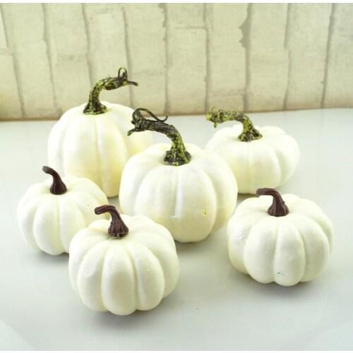 6PCS Artificial Mini Foam Pumpkin DIY Simulation Props Party Halloween Decorations Party Wedding Decor Supplies Mixed