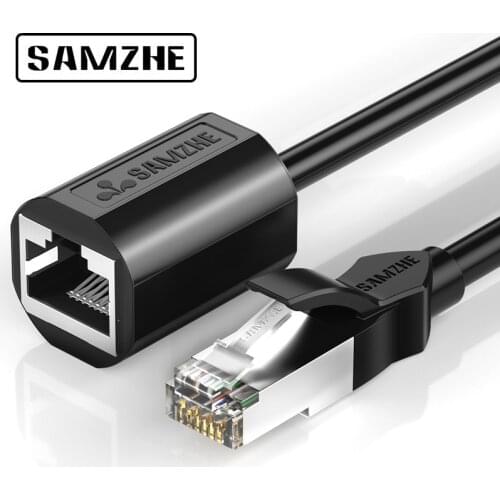 SAMZHE RJ45 Ethernet Extension Cable Adapter CAT 6 Network Patch Cords Shielded Compatible with CAT 6 5E 5