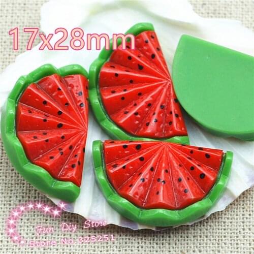 Resin fruit watermelon flat back cabochon for DIY decoration,hair bow center 50pcs