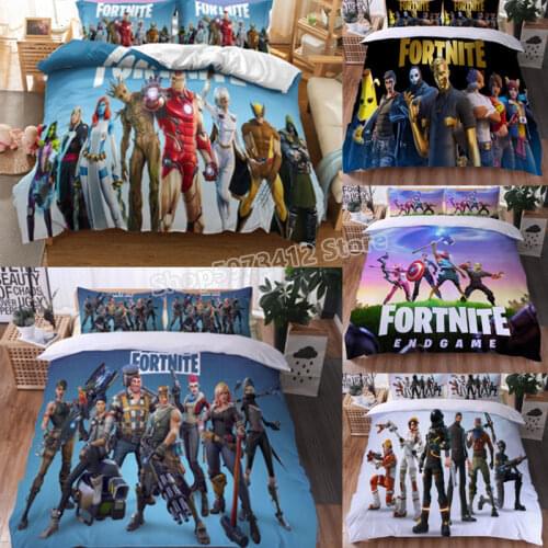 Fortnite Duvet Cover Set Fortnight Comforter Bedding Sets Pillowcase Fortress Night Game Pillow Case Bedspread Home Decor Gift