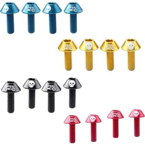 Pack of 4 Aluminum Alloy 15mm M6 Screws for MTB Mountain Bike Bicycle Cycling Bottle Cage Holder Handlebar Colorful Screws