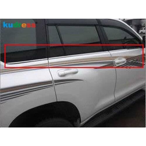 For Toyota Prado J150 J 150 2010-2015 Stainless Steel Bottom Window Cover Trim Decoration Strip Sticker Car Accessories 6pcs
