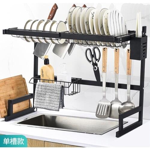Stainless Steel Dish Drying Rack Over the Sink Kitchen Storage Shelf Counter-top Space Saver Stand Tableware Drainer Organizer