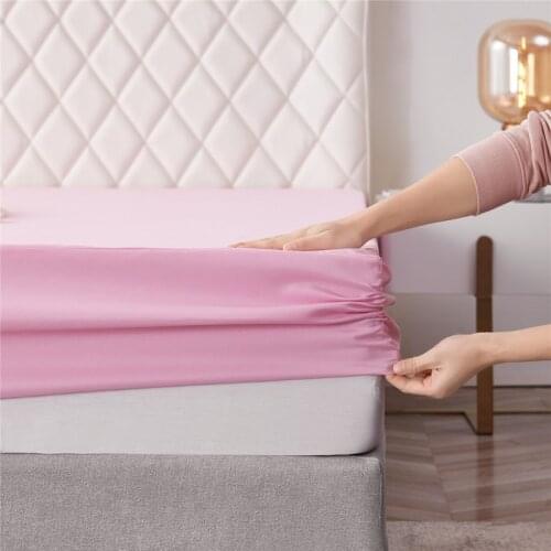 Simple Style Solid Solor Bed Sheet Fitted Sheet Elastic Band Fixed Antifouling Anti-crease Portable Mattress Cover for Bed