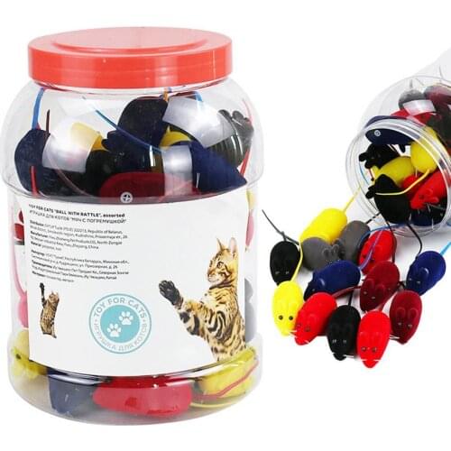 Sell Like Hot Cakes Pet Sounding Mouse Toy Practical Exquisite Flocking Cat Toy Set 50 Mouse Cat Toys Doll Flocking Voice Mouse