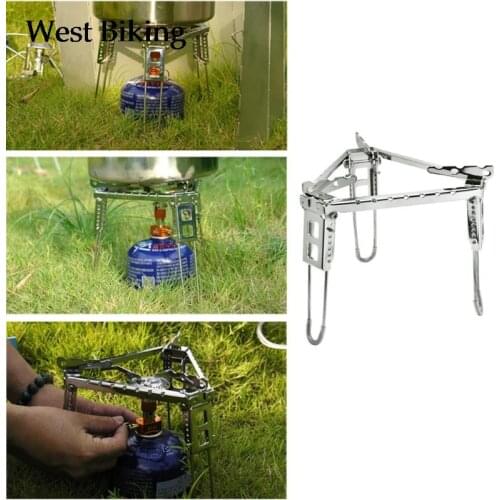 Folding Burner Bracket Outdoor Gas Stove Pot Rack Stainless Steel Cooking Foldable Triangle Stand Furnace Bracket