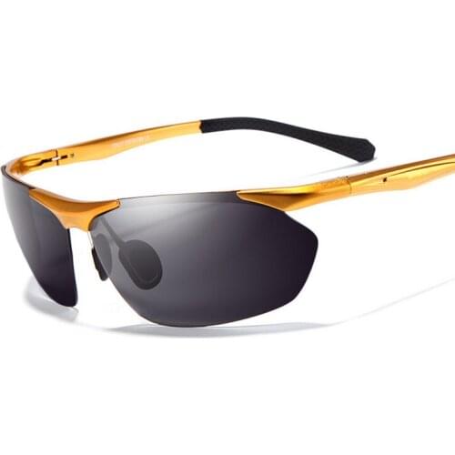 TRIUMPH VISION Aluminium Magnesium Goggles Sunglasses Wrap Polarized Mirror Driving Sun Glasses Men Driver Anti Slip Half Frame