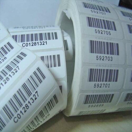 China alibaba manufacture printing customer adhesive barcode stickers roll