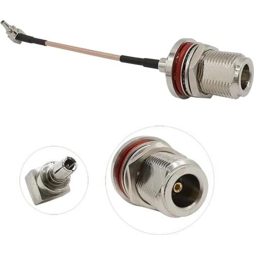 1Pcs Cable Length 10CM-50CM Right Angle CRC9 Male Plug to N Female Jack Bulkhead Nut Connector RG316 RF Coaxial Jumper Cable