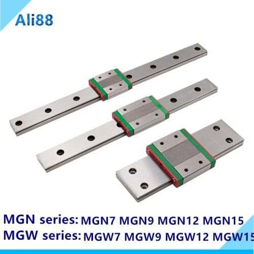 1 pc miniature linear rail MGN7 MGN9 MGN12 MGN15 linear guide any with with 1pc MGN12H carriage linear bearing cnc parts