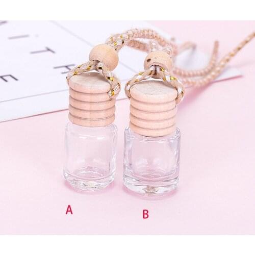100pcs Refillable Car Hanging Glass Perfume Bottle Cylindrical Pendant Perfume Aromatherapy Bottle Hanging Diffuser Bottle
