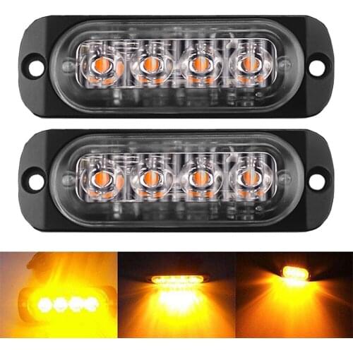 2pcs Truck Trailer Side Marker Indicators Light Car Signal Brake Rear Warning Tail Light LED 12V 24V Warning Lamp Yellow White