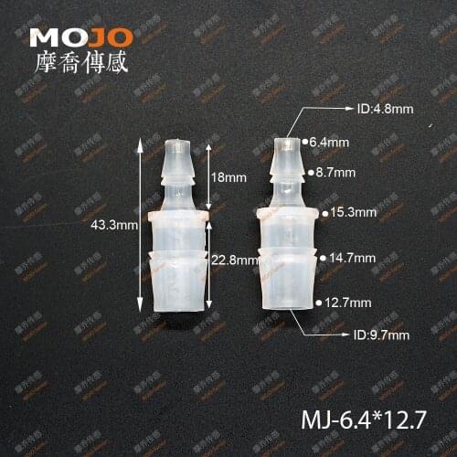 2020 Free shipping MJ-S6.4X12.7(10pcs/lots) PP Reducing Straght type barbed water fitting connectors