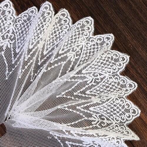 3yards White Lace Fabric Trims DIY Decorative Embroidery Sewing Wedding Dress Headwear Home Crafts Baby Doll Clothes Wide 11cm