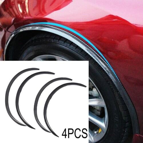 4Pcs Carbon Fiber Exterior Parts Car Wheel Eyebrow Arch Trim Lips Strip Fender Flare Protector Eyebrow Protectors Car Accessorie