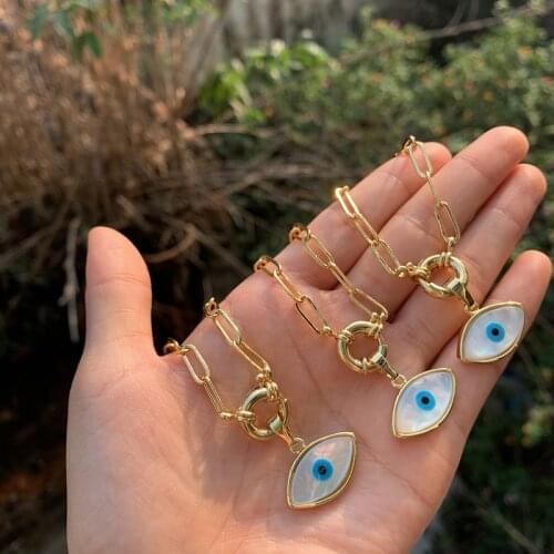 5pcs/lot 2020 New Natural Shell Evil Eye Chain Necklace