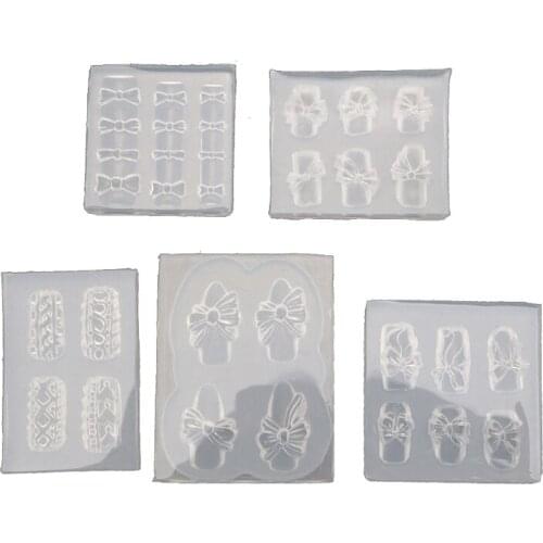 5 Pcs DIY Nail Decoration Crystal Epoxy Resin Molds Mini Bowknot Silicone Mould