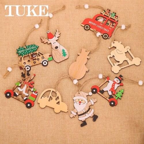 9pcs/lot Christmas Decorations Wooden Mixed Christmas Charms Pendant Jewelry Hand Made Diy Craft Making Decoration Accessories