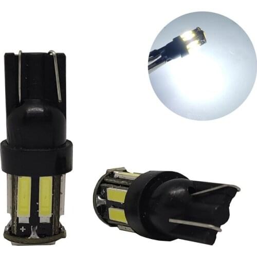 1pcs Car T10 LED W5W 10SMD 7020 SMD 194 168 Wedge Replacement Reverse Instrument Panel Lamp White Bulbs For Clearance Lights