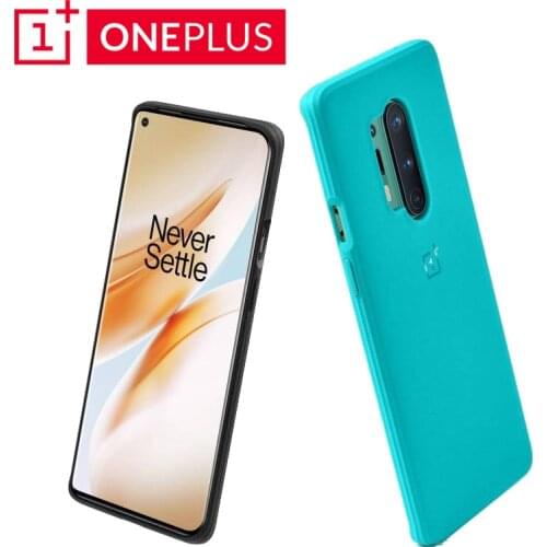 OnePlus 8 Pro Sandstone Bumper Case Textured Finish For Superior Grip A Splash Of Color Cyan Black PC+TPU 29g 168*77.9*12.4mm