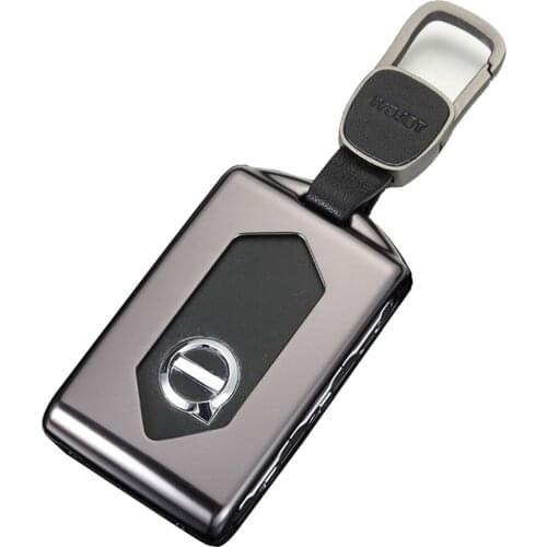 Kwaks Car Key Case Cover Shell for Volvo XC60 XC90 S90 V90 Aluminium Alloy Leather Buckle Holder for Plastic Surface Key