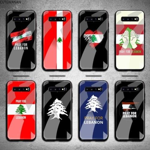 Lebanon Flag Phone Case Tempered Glass For Samsung S20 Plus S7 S8 S9 S10 Plus Note 8 9 10 Plus