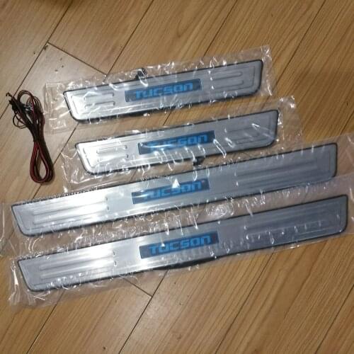 FOR Hyundai TUCSON 2006-2013 High quality stainless steel LED light welcome pedal cold light door Car accessories