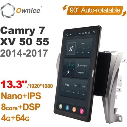 Tesla style 13.3" DSP PX6 Android 10 Car DVD Player Rotatable Navigation GPS Stereo Radio For Toyota Camry 7 XV 50 55 2011-2017