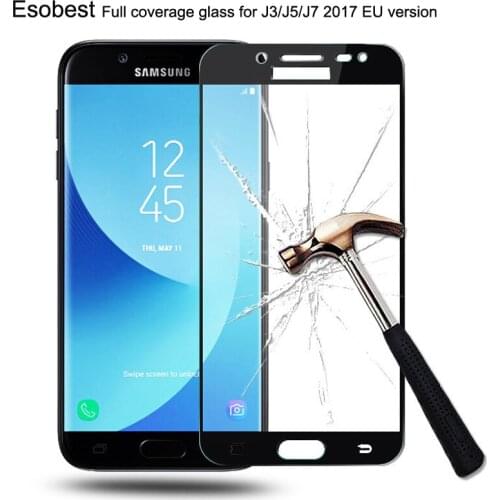 Esobest Full coverage Glass film for Samsung Galaxy J3 J5 J7 2017 EU tempered glass screen protector printing edge to edge