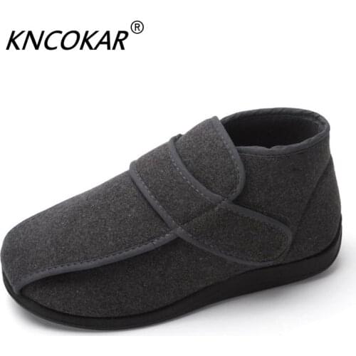 Hot new high help warm mens shoes with wide shoes feet wide feet and swollen feet adjustable blind date comfortable safety