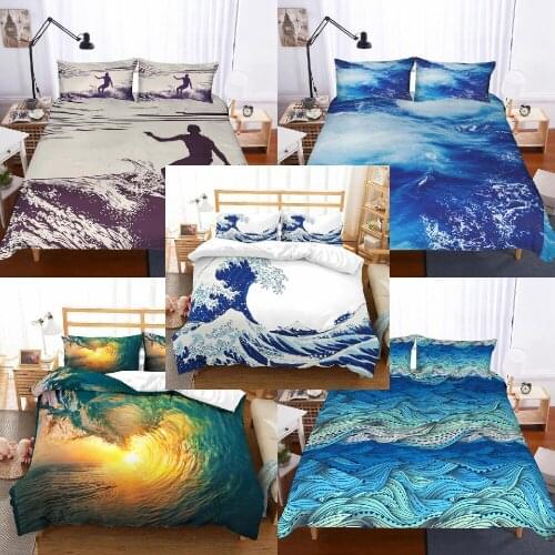 Ocean Wonders surfing Advanced household Bedding Set Duvet Quilt Cover for Adults FULL/QUEENComforter Cover