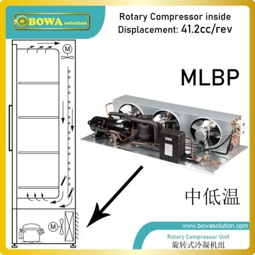 2HP R404a air cooled LBP condensing unit with liquid injection & oil separator is great choice for blast freezers or brine units