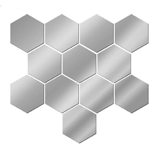 HOT SALES！！12Pcs/Set Hexagonal Acrylic Mirror Wall Decals DIY Home Wall Art Stickers