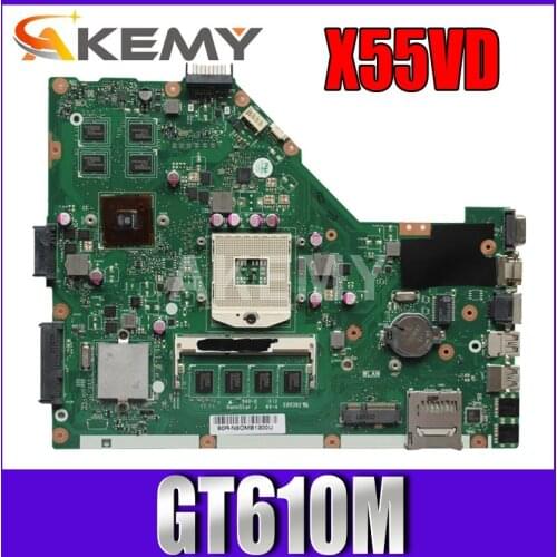 X55VD Mainboard For Asus X55V X55VD Motherboard REV2.0 REV2.1 X55VD Laptop Motherboard with GT610M + 2GB Test work 100
