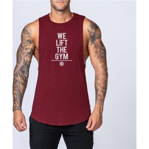 Gym Workout Print Sportswear Shirt Stringer Clothing Bodybuilding Mens Tank Top Muscle Sleeveless Singlets Fashion Fitness Vest