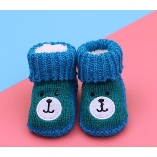 Cute Newborn Baby Winter Boots Warm Soft Sole Ankle Shoes 0-12M Handmade Infant Knitted Socks Boots High Tube Plush Warm Shoes