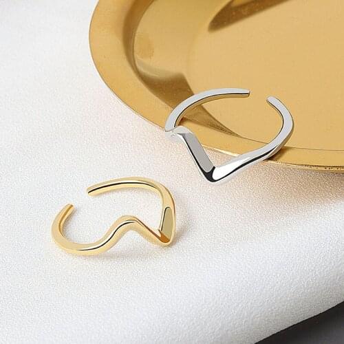 Trendy New Design Lightning Vintage Minimalist Metal Gold and Silver Color Opening Ring Finger Ring Jewelry for Women Gift