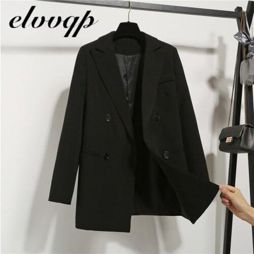 Fashion Women Black Blazer Elegant Long Sleeve Korea Female Blazer Office Work Ladies New Arrival Autumn Outerwear Plus Size
