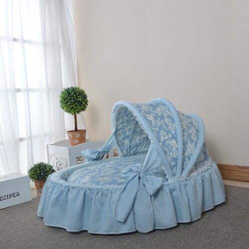 New luxury pet meow princess bed and pet dog camp pad lovely house with delicate lace pet cradle beautiful round pet bed