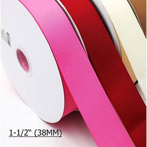 [IuBuFiGo] 1-1/2" 38mm Grosgrain Ribbon Plain Solid Color Wedding Wrapping Packing Decorative Ribbon 100 yard Each Roll
